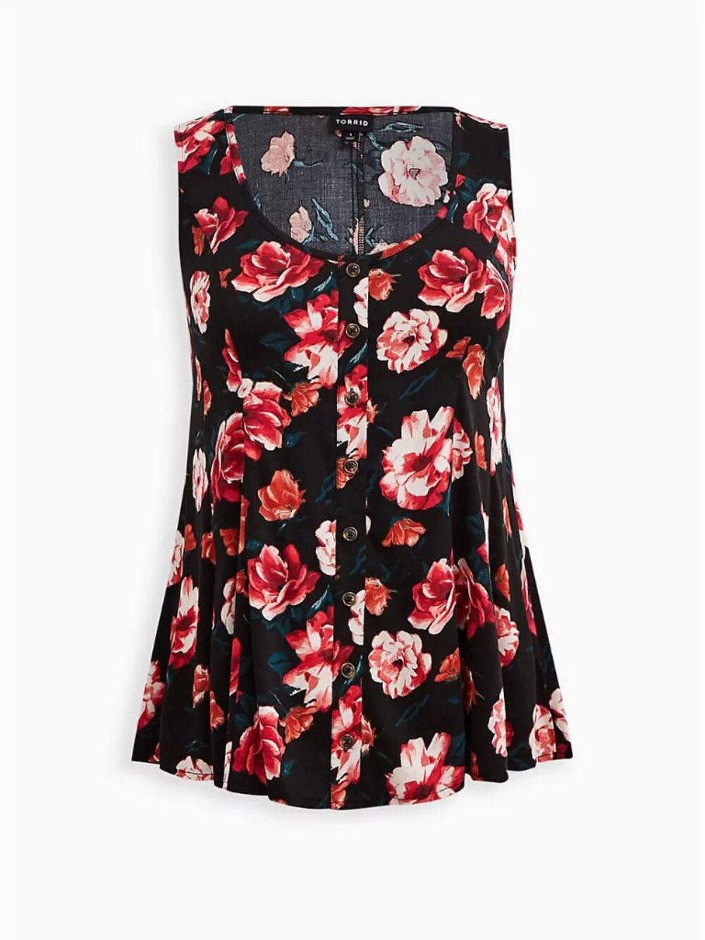 Torrid Fit & Flare Tank Stretch Challis Floral